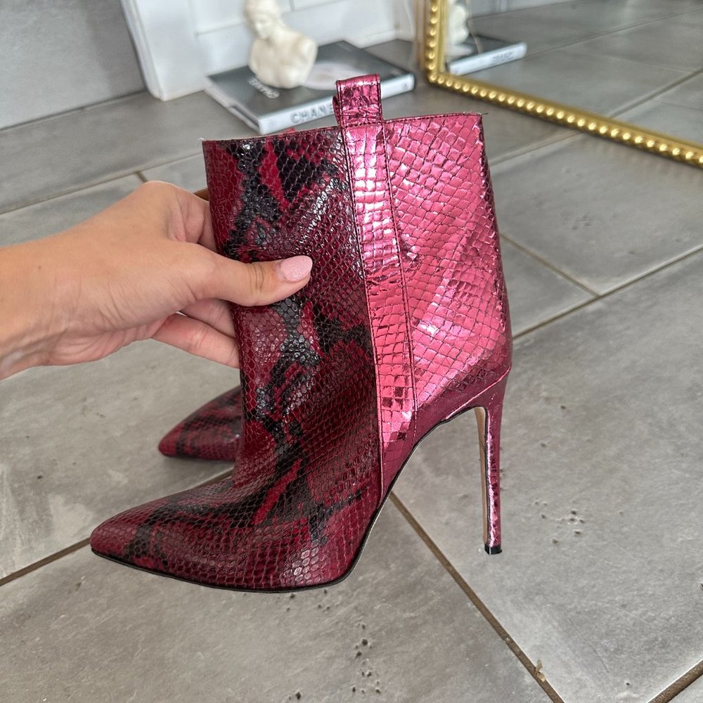Paris Texas Metallic Snakeskin-Embossed Booties EU 39 - Picture 6 of 11